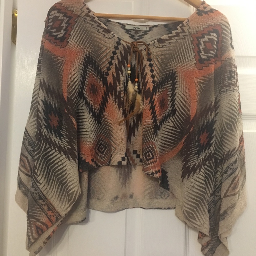 Crop poncho Native American Festival Inspired Top